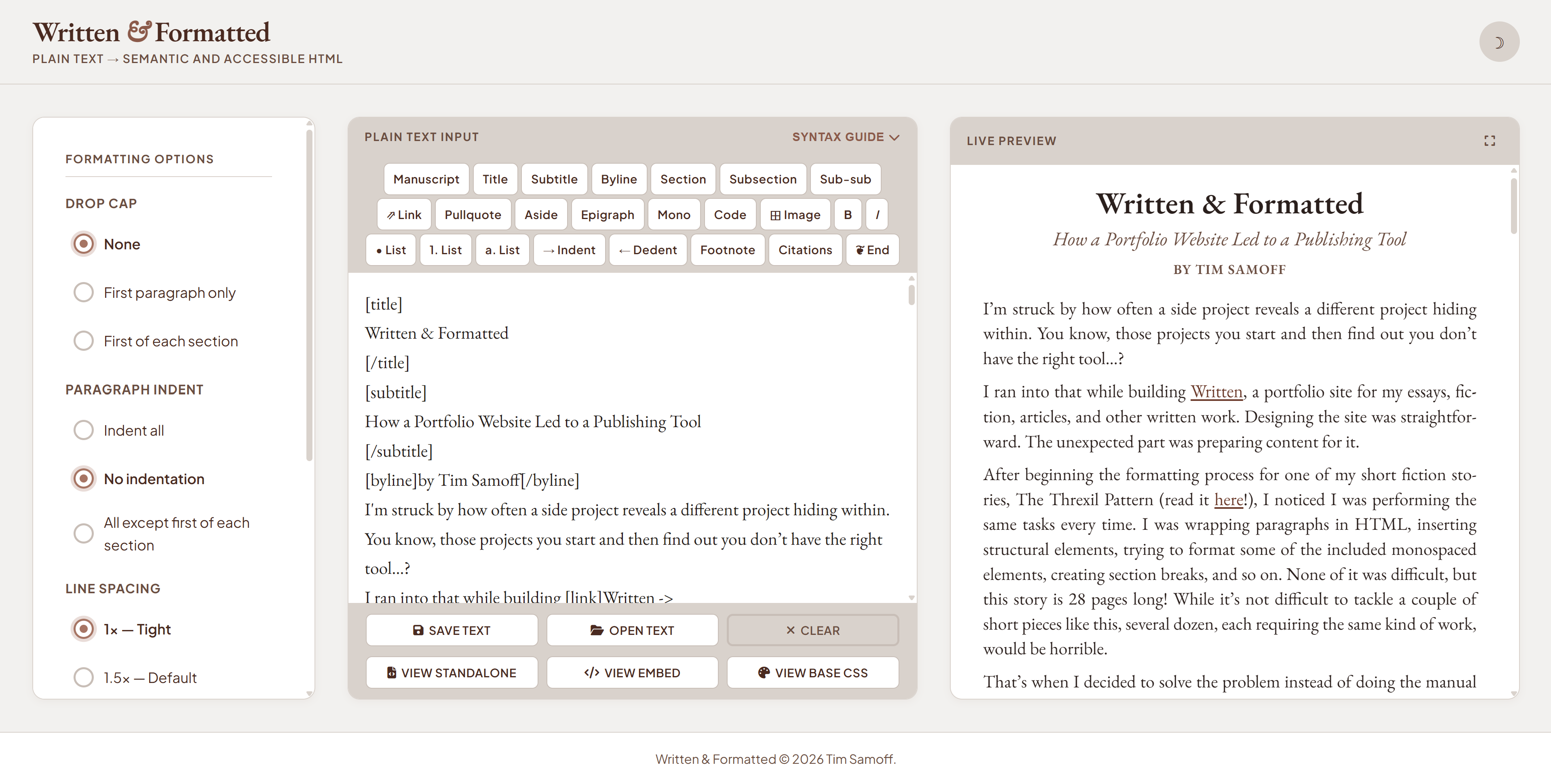 Written & Formatted UI